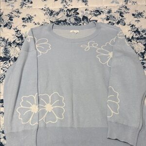 Maurices Light Blue Floral Sweater